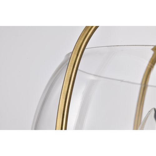 Main product image of Amado 3 Light Semi Flush Mount Vintage Brass Finish Clear Glass