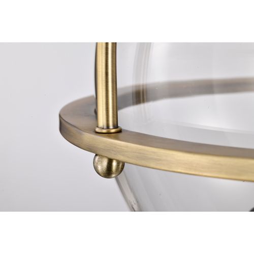 Main product image of Amado 3 Light Semi Flush Mount Vintage Brass Finish Clear Glass