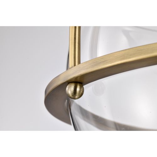 Main product image of Amado 3 Light Semi Flush Mount Vintage Brass Finish Clear Glass