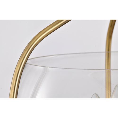 Main product image of Amado 3 Light Semi Flush Mount Vintage Brass Finish Clear Glass