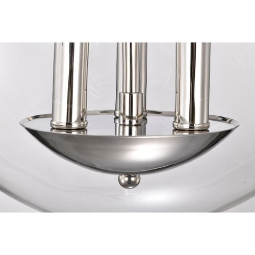 Main product image of Amado 3 Light Semi Flush Mount Polished Nickel Finish Clear Glass