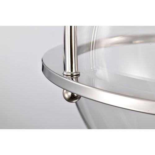 Main product image of Amado 3 Light Semi Flush Mount Polished Nickel Finish Clear Glass