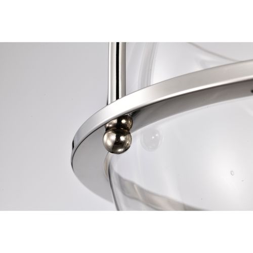 Main product image of Amado 3 Light Semi Flush Mount Polished Nickel Finish Clear Glass