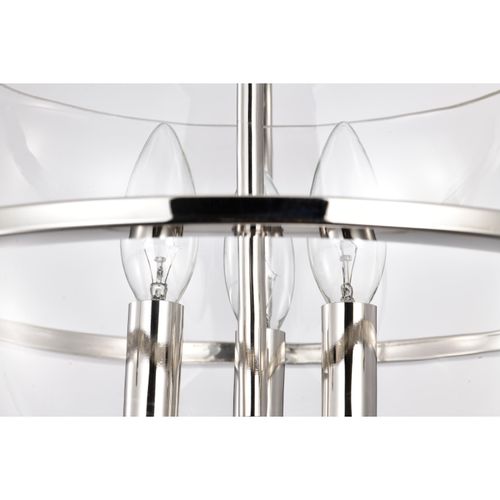 Main product image of Amado 3 Light Semi Flush Mount Polished Nickel Finish Clear Glass