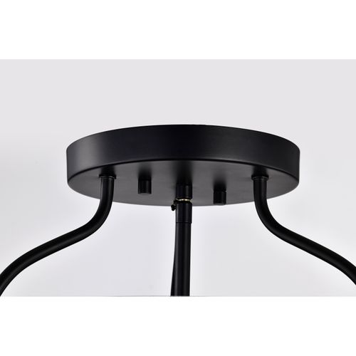 Main product image of Amado 3 Light Semi Flush Mount Matte Black Finish Clear Glass