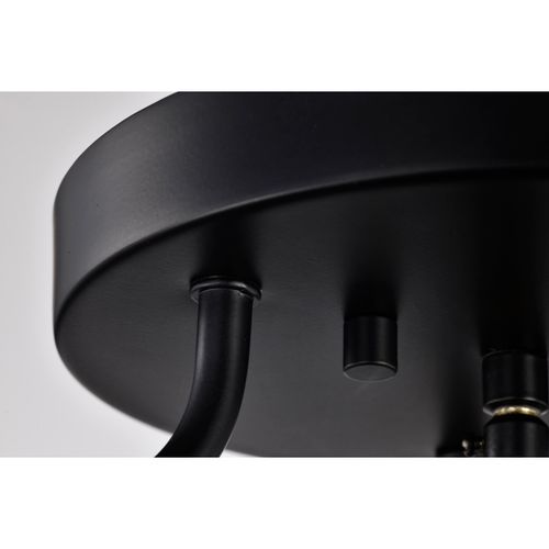 Main product image of Amado 3 Light Semi Flush Mount Matte Black Finish Clear Glass