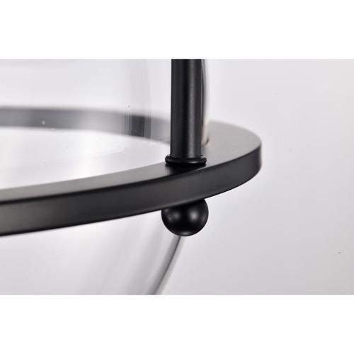 Main product image of Amado 3 Light Semi Flush Mount Matte Black Finish Clear Glass