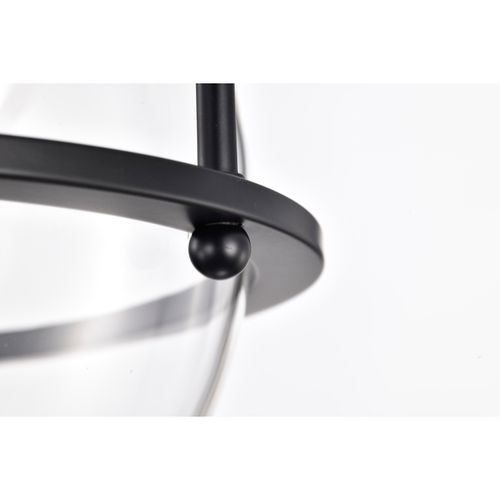Main product image of Amado 3 Light Semi Flush Mount Matte Black Finish Clear Glass