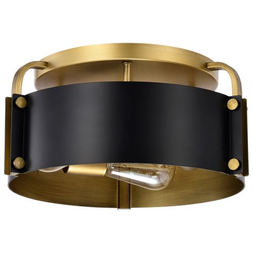 Main product image of Altos 3 Light Semi Flush 14 Inches Matte Black and Natural Brass Finish