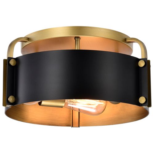 Main product image of Altos 3 Light Semi Flush 14 Inches Matte Black and Natural Brass Finish