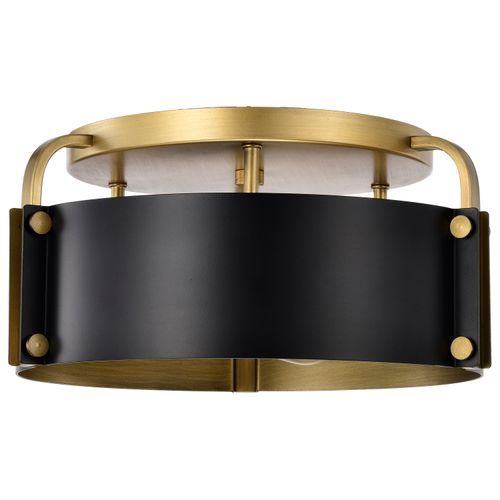 Main product image of Altos 3 Light Semi Flush 14 Inches Matte Black and Natural Brass Finish