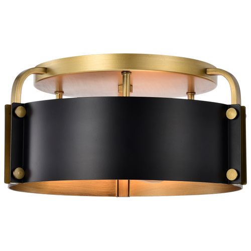 Main product image of Altos 3 Light Semi Flush 14 Inches Matte Black and Natural Brass Finish