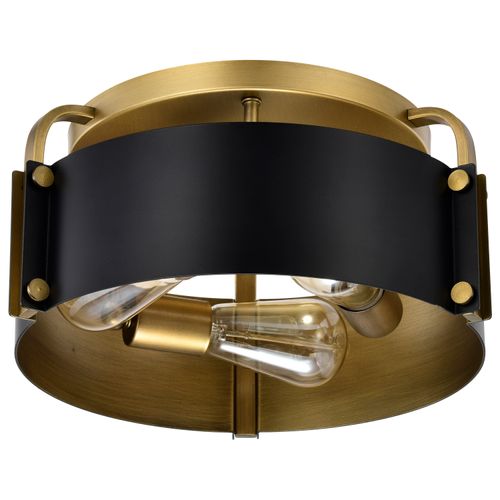 Main product image of Altos 3 Light Semi Flush 14 Inches Matte Black and Natural Brass Finish