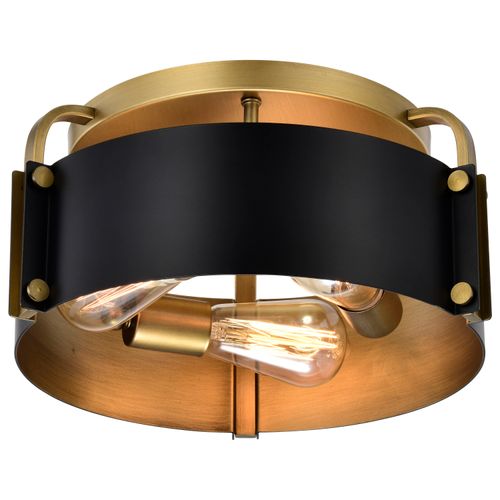 Main product image of Altos 3 Light Semi Flush 14 Inches Matte Black and Natural Brass Finish