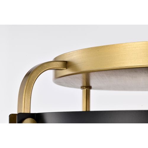 Main product image of Altos 3 Light Semi Flush 14 Inches Matte Black and Natural Brass Finish