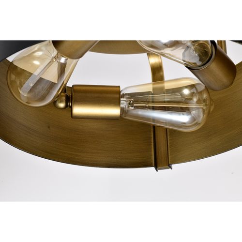 Main product image of Altos 3 Light Semi Flush 14 Inches Matte Black and Natural Brass Finish