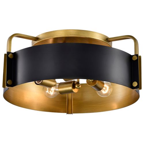 Main product image of Altos 4 Light Semi Flush Matte Black and Natural Brass Finish
