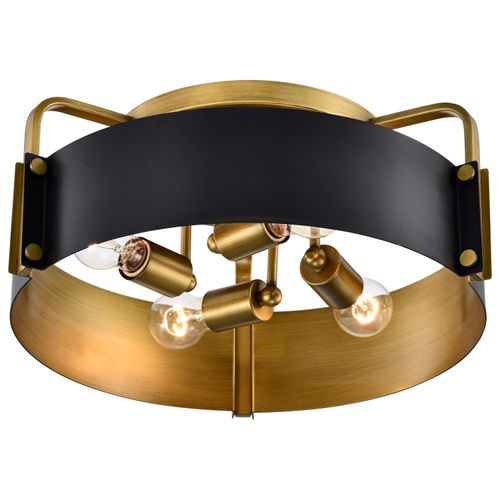 Main product image of Altos 4 Light Semi Flush Matte Black and Natural Brass Finish