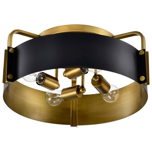 Main product image of Altos 4 Light Semi Flush Matte Black and Natural Brass Finish