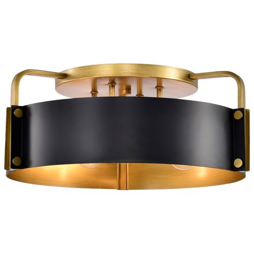 Main product image of Altos 4 Light Semi Flush Matte Black and Natural Brass Finish