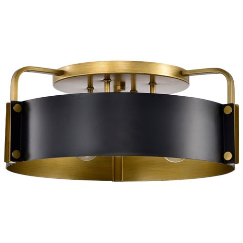Main product image of Altos 4 Light Semi Flush Matte Black and Natural Brass Finish