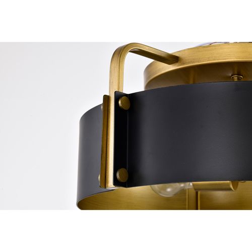 Main product image of Altos 4 Light Semi Flush Matte Black and Natural Brass Finish