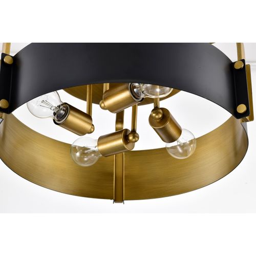 Main product image of Altos 4 Light Semi Flush Matte Black and Natural Brass Finish