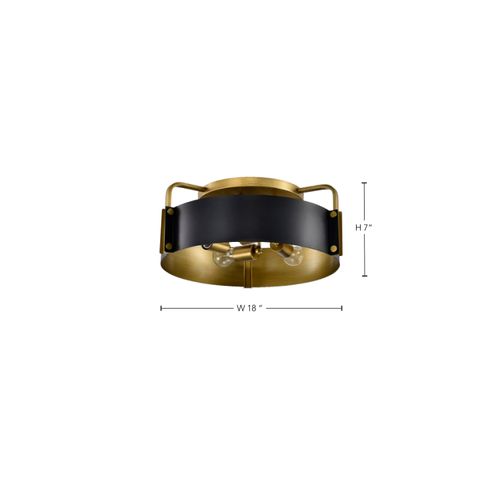 Main product image of Altos 4 Light Semi Flush Matte Black and Natural Brass Finish