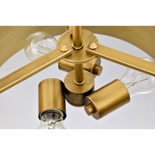 Main product image of Altos 3 Light Small Pendant Matte Black and Natural Brass Finish
