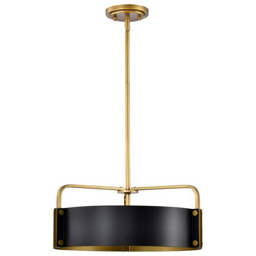 Main product image of Altos 4 Light Medium Pendant Matte Black and Natural Brass Finish