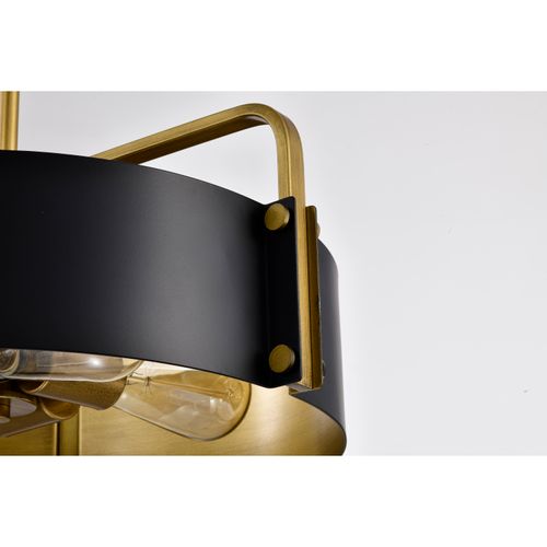 Main product image of Altos 4 Light Medium Pendant Matte Black and Natural Brass Finish