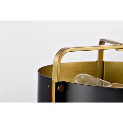 Main product image of Altos 4 Light Medium Pendant Matte Black and Natural Brass Finish