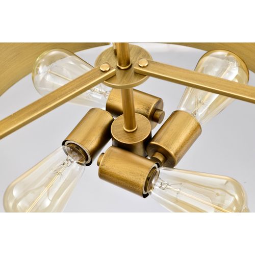 Main product image of Altos 4 Light Medium Pendant Matte Black and Natural Brass Finish