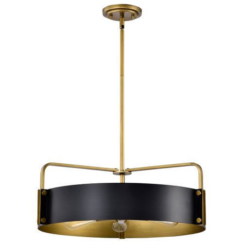 Main product image of Altos 5 Light Large Pendant Matte Black and Natural Brass Finish