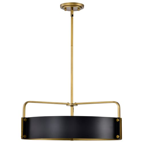 Main product image of Altos 5 Light Large Pendant Matte Black and Natural Brass Finish