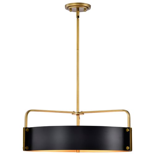 Main product image of Altos 5 Light Large Pendant Matte Black and Natural Brass Finish