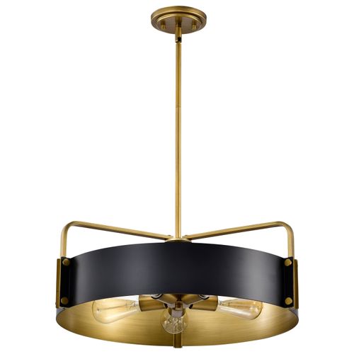 Main product image of Altos 5 Light Large Pendant Matte Black and Natural Brass Finish