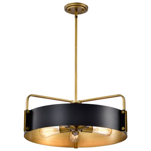 Main product image of Altos 5 Light Large Pendant Matte Black and Natural Brass Finish