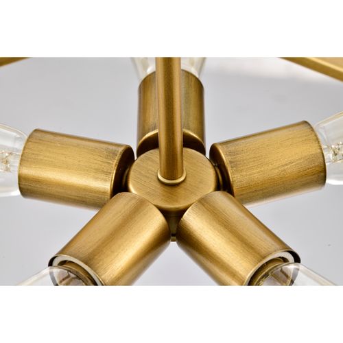 Main product image of Altos 5 Light Large Pendant Matte Black and Natural Brass Finish