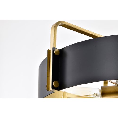 Main product image of Altos 5 Light Large Pendant Matte Black and Natural Brass Finish