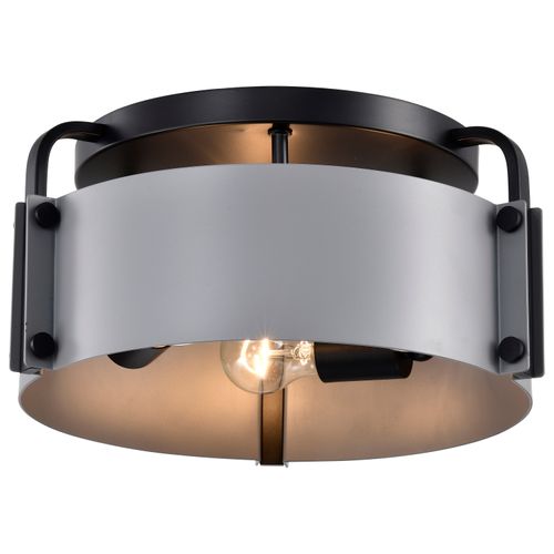 Main product image of Altos 3 Light Semi Flush 14 Inches Gray and Matte Black Finish