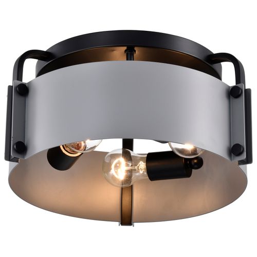 Main product image of Altos 3 Light Semi Flush 14 Inches Gray and Matte Black Finish