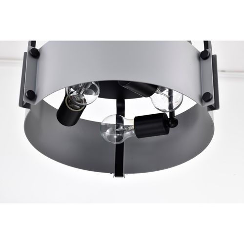 Main product image of Altos 3 Light Semi Flush 14 Inches Gray and Matte Black Finish