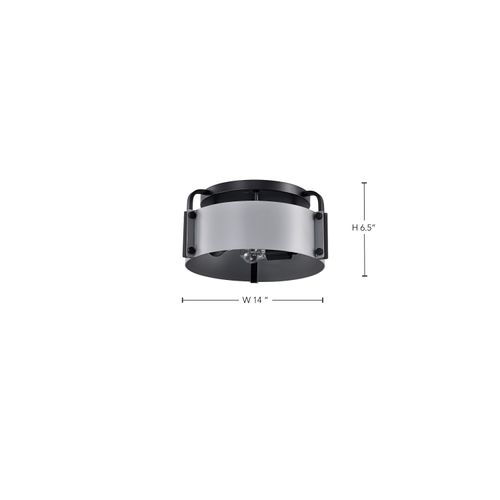 Main product image of Altos 3 Light Semi Flush 14 Inches Gray and Matte Black Finish