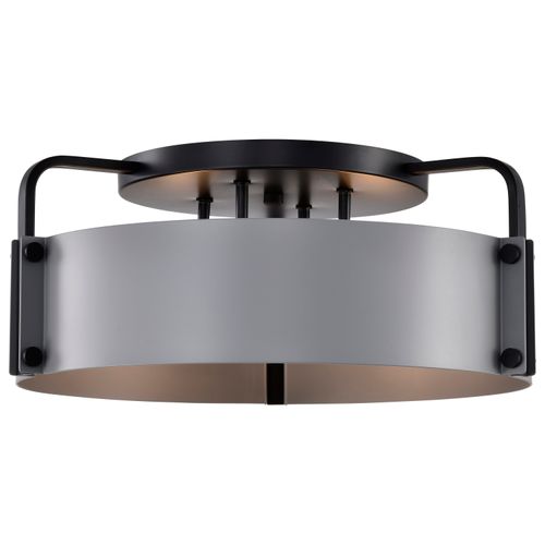 Main product image of Altos 4 Light Semi Flush 18 Inches Gray and Matte Black Finish