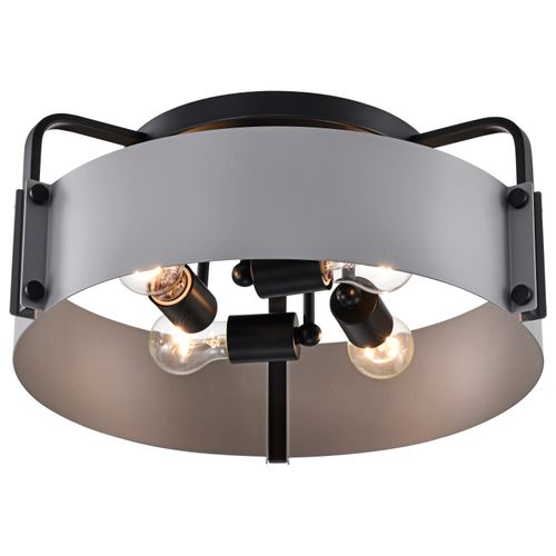 Main product image of Altos 4 Light Semi Flush 18 Inches Gray and Matte Black Finish