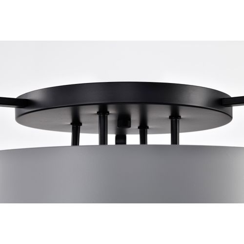 Main product image of Altos 4 Light Semi Flush 18 Inches Gray and Matte Black Finish