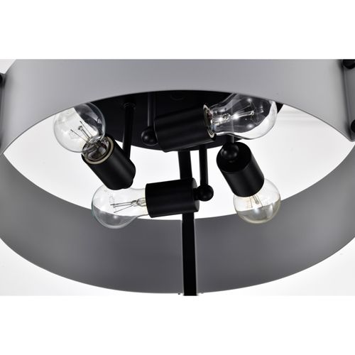 Main product image of Altos 4 Light Semi Flush 18 Inches Gray and Matte Black Finish