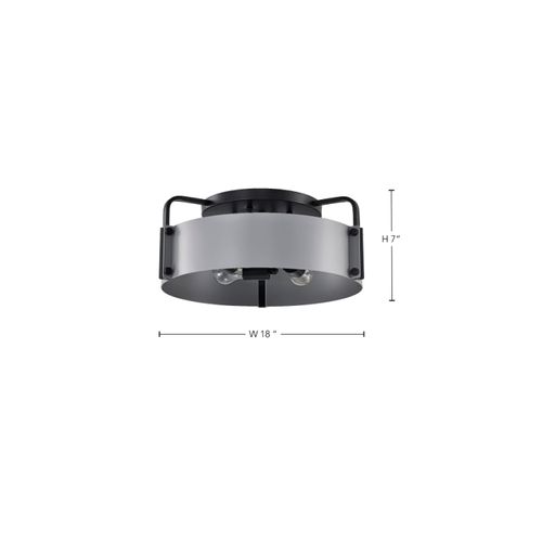 Main product image of Altos 4 Light Semi Flush 18 Inches Gray and Matte Black Finish