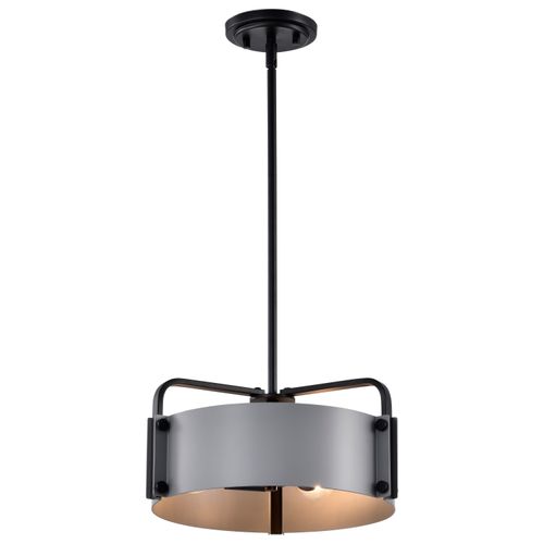 Main product image of Altos 3 Light Small Pendant Gray and Matte Black Finish